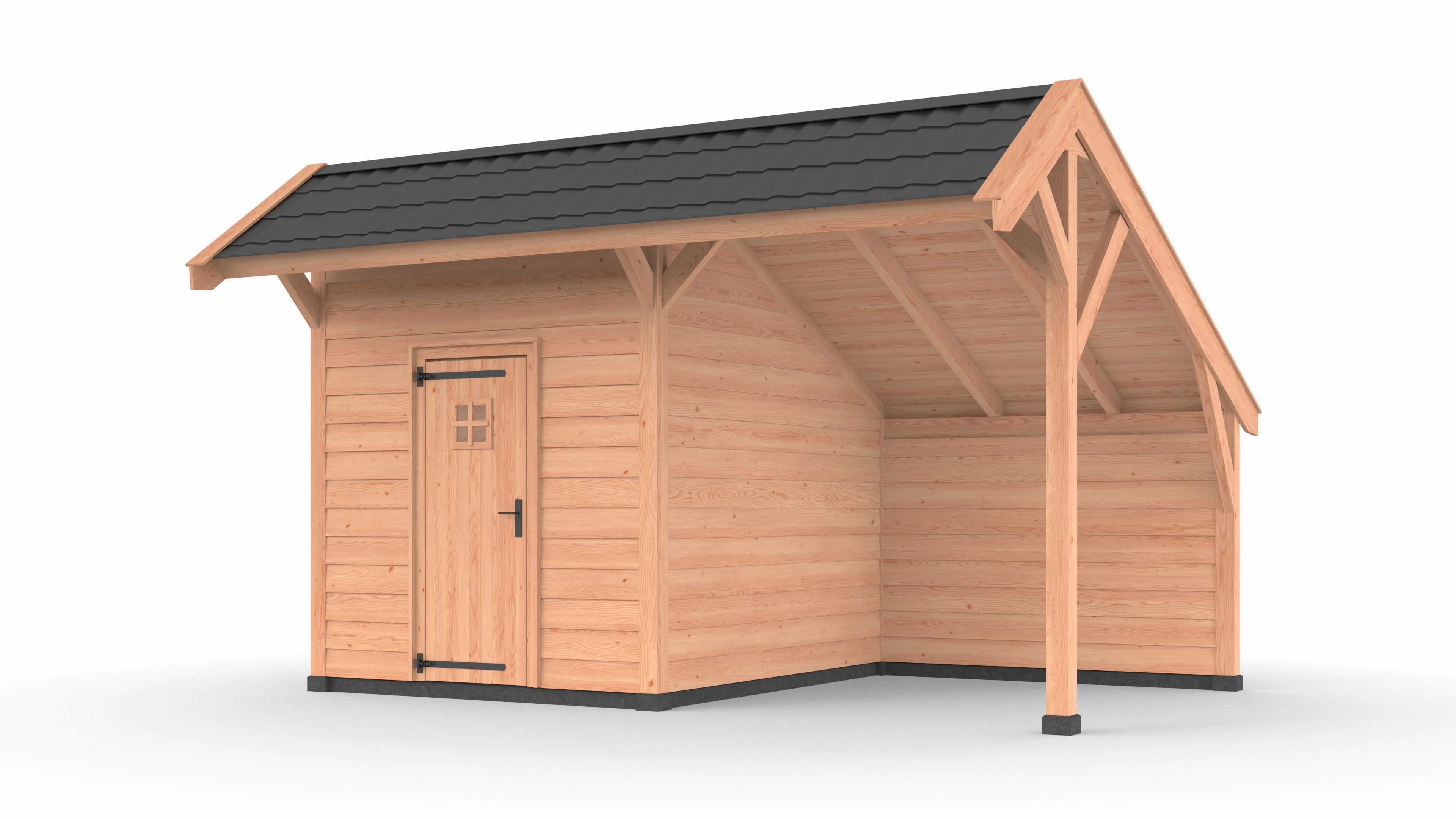 Douglas kapschuur, 500 x 300, met schuur en achterwand, Westwood Comfort - Afbeelding 1